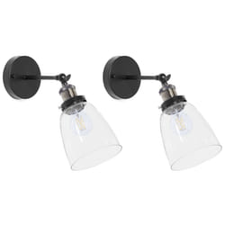 Set of 2 Wall Lamps LOVAT Adjustable Metal Transparent Black