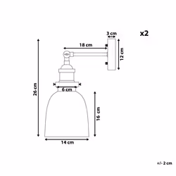 Set of 2 Wall Lamps LOVAT Adjustable Metal Transparent Black