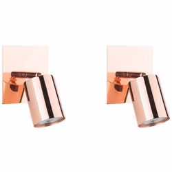 Set of 2 Spotlight Lamps TIGRIS Adjustable Metal Copper
