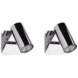 Set of 2 Spotlight Lamps ROSETTA Adjustable Metal Silver