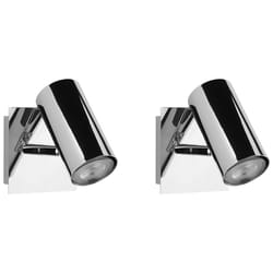 Set of 2 Spotlight Lamps ROSETTA Adjustable Metal Silver