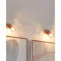 Set of 2 Spotlight Lamps ERMA Adjustable Metal Copper
