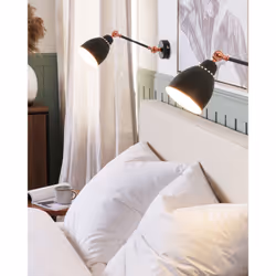 Set of 2 Wall Lamps MISSISSIPPI Adjustable Metal Graphite Grey