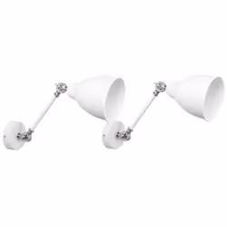 Set of 2 Wall Lamps MISSISSIPPI Adjustable Metal White