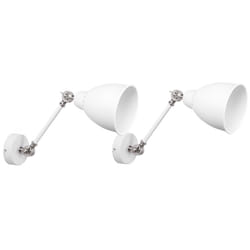Set of 2 Wall Lamps MISSISSIPPI Adjustable Metal White