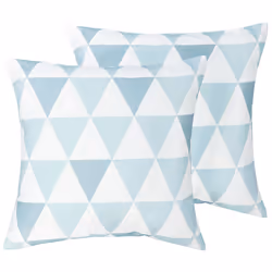 Set of 2 Outdoor Cushions TRIFOS Geometric Pattern 40 x 40 cm Blue