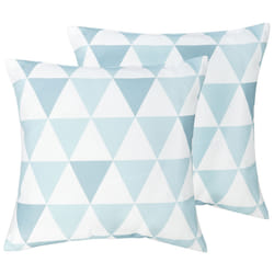 Set of 2 Outdoor Cushions TRIFOS Geometric Pattern 40 x 40 cm Blue