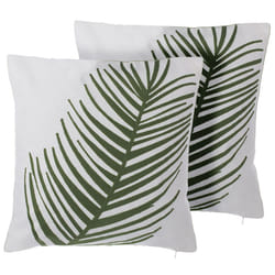 Set of 2 Decorative Cushions AZAMI Cotton 45 x 45 cm Dark Green Plant Pattern