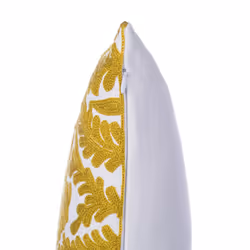 Set of 2 Cotton Embroidered Cushions 45 x 45 cm Yellow PRIMULA