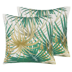 Set of 2 Outdoor Cushion Palm Leaf Motif 45 x 45 cm Multicolour GAIANA