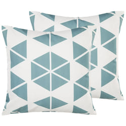 Set of 2 Outdoor Cushions RIGOSA Geometric Pattern 45 x 45 cm Light Blue