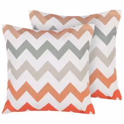 Set of 2 Outdoor Cushions LAGARO Chevron Pattern 45 x 45 cm Multicolour