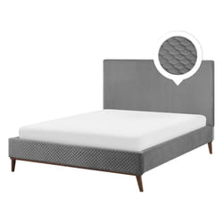 Bed Velvet BAYONNE 140 x 200 cm (EU Double) Light Grey