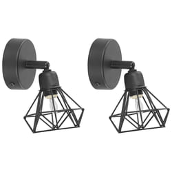 Set of 2 Spotlight Lamps ERMA Adjustable Metal Black