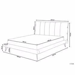 Bed Faux Leather BETIN 180 x 200 cm (EU Super King) Sand Beige