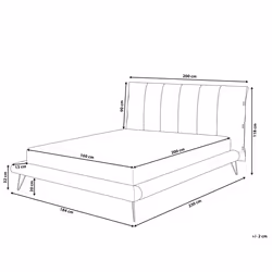 Bed Faux Leather BETIN 160 x 200 cm (EU King Size) Cream