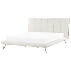 Bed Faux Leather BETIN 180 x 200 cm (EU Super King) Cream