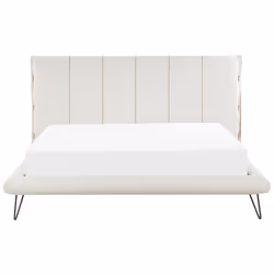 Bed Faux Leather BETIN 180 x 200 cm (EU Super King) Cream