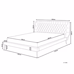 Bed Faux Leather ESSONNE 180 x 200 cm (EU Super King) Grey
