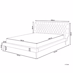 Bed Faux Leather ESSONNE 160 x 200 cm (EU King Size) Beige