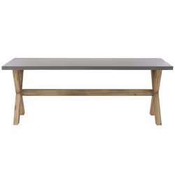 Garden Dining Set with Benches 6 Seater OLBIA Concrete Grey