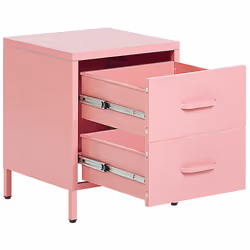 2 Drawer Bedside Table MALAVI Metal Pink