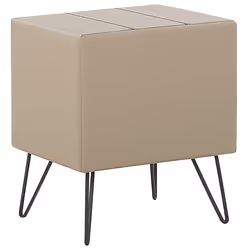 Bedside Table BETIN Faux Leather Beige