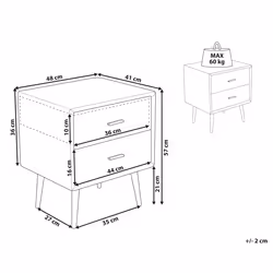 2 Drawer Bedside Table ESSONNE Faux Leather Beige - Additional view 4