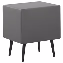 2 Drawer Bedside Table ESSONNE Faux Leather Grey - Additional view 4