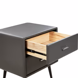 2 Drawer Bedside Table ESSONNE Faux Leather Grey - Additional view 5