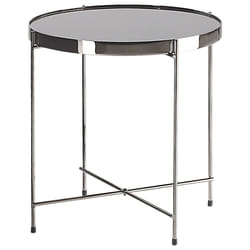 Side Table LUCEA Tempered Glass Silver