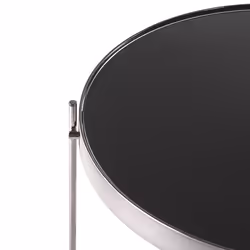 Side Table LUCEA Tempered Glass Silver