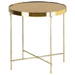 Side Table LUCEA Tempered Glass Gold