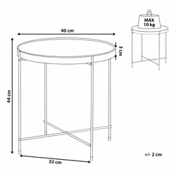 Side Table LUCEA Tempered Glass Gold