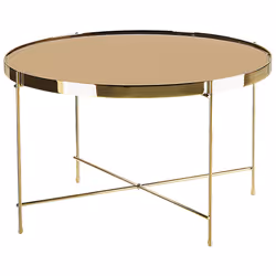Side Table LUCEA Tempered Glass Gold
