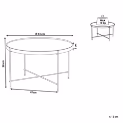 Side Table LUCEA Tempered Glass Gold