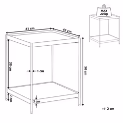 Side Table ALSEA Tempered Glass Gold
