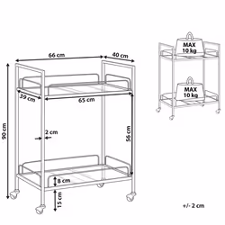 Kitchen Trolley VENETA Metal Gold