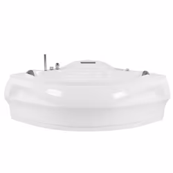 Corner Hot Tub with LED MONACO with Built-In Bluetooth Speaker 2100 x 1450 mm White