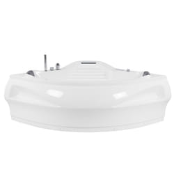 Corner Hot Tub with LED MONACO with Built-In Bluetooth Speaker 2100 x 1450 mm White