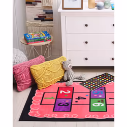 Kids Rug Hopscotch Print 80 x 150 cm Pink HONAZ