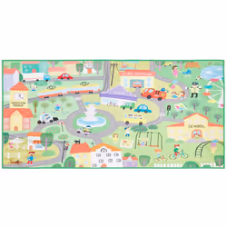 Kids Rug City Print 80 x 150 cm Green KEMER