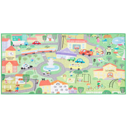 Kids Rug City Print 80 x 150 cm Green KEMER