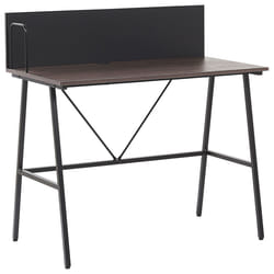 Home Office Desk HASTINGS Brown/ Black 100 cm 52 cm