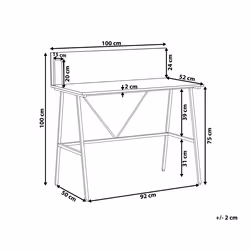 Home Office Desk HASTINGS Brown/ Black 100 cm 52 cm