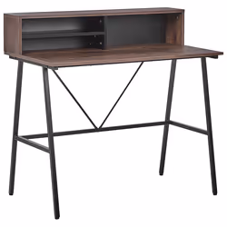 Home Office Desk HARISON Dark Brown 100 cm 53 cm