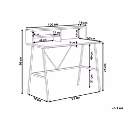 Home Office Desk HARISON Dark Brown 100 cm 53 cm