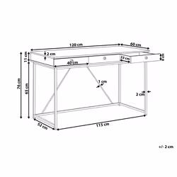 Home Office Desk HINTON Brown/ White 120 cm 60 cm with Storage
