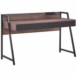 Home Office Desk HARWICH Dark Brown 120 cm 48 cm with Storage