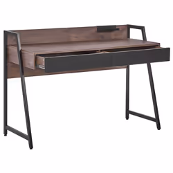 Home Office Desk HARWICH Dark Brown 120 cm 48 cm with Storage